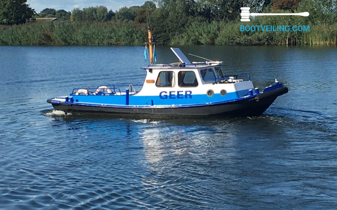 Eerste hybrideboot ‘Werkboot Geer’ uniek stuk op internationale bootveiling