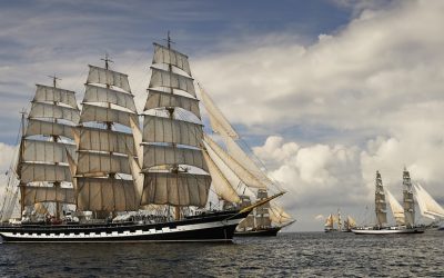 Eerste zeilreuzen varen Antwerpen binnen