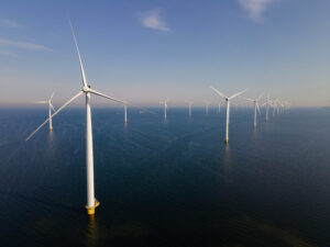 Windmolenpark op het water