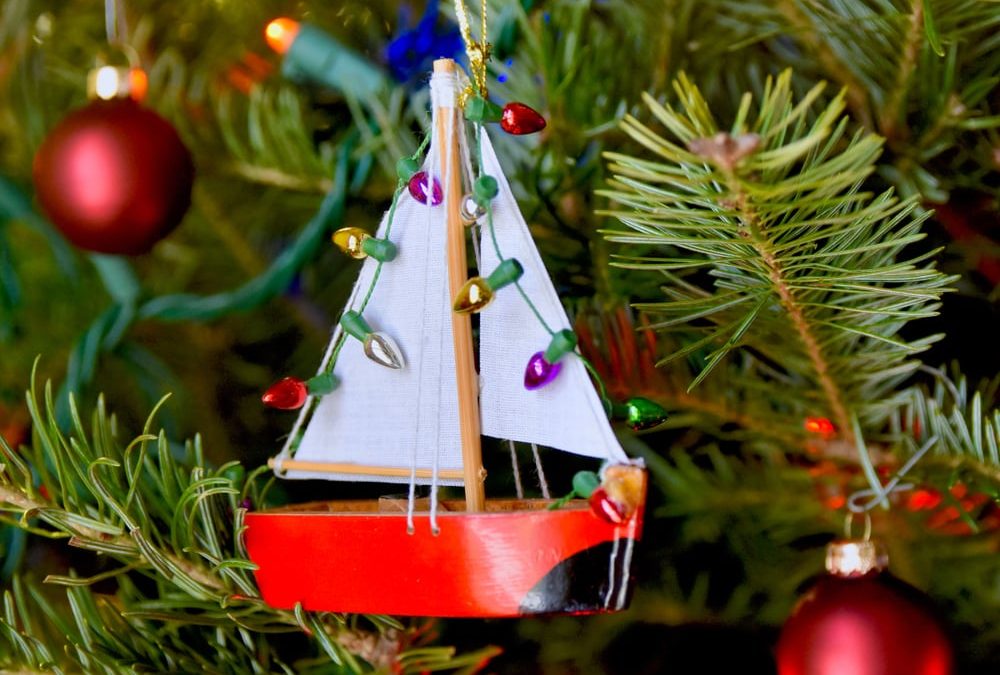 Kerstbomen in Leiden opgehaald door elektrische boot
