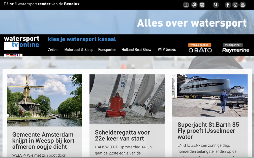 Watersport-TV nieuws en content gratis op je club-en bedrijfsite