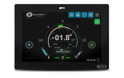 Smartgyro stabilisatie integratie op Raymarine Axiom kaartplotterdisplays