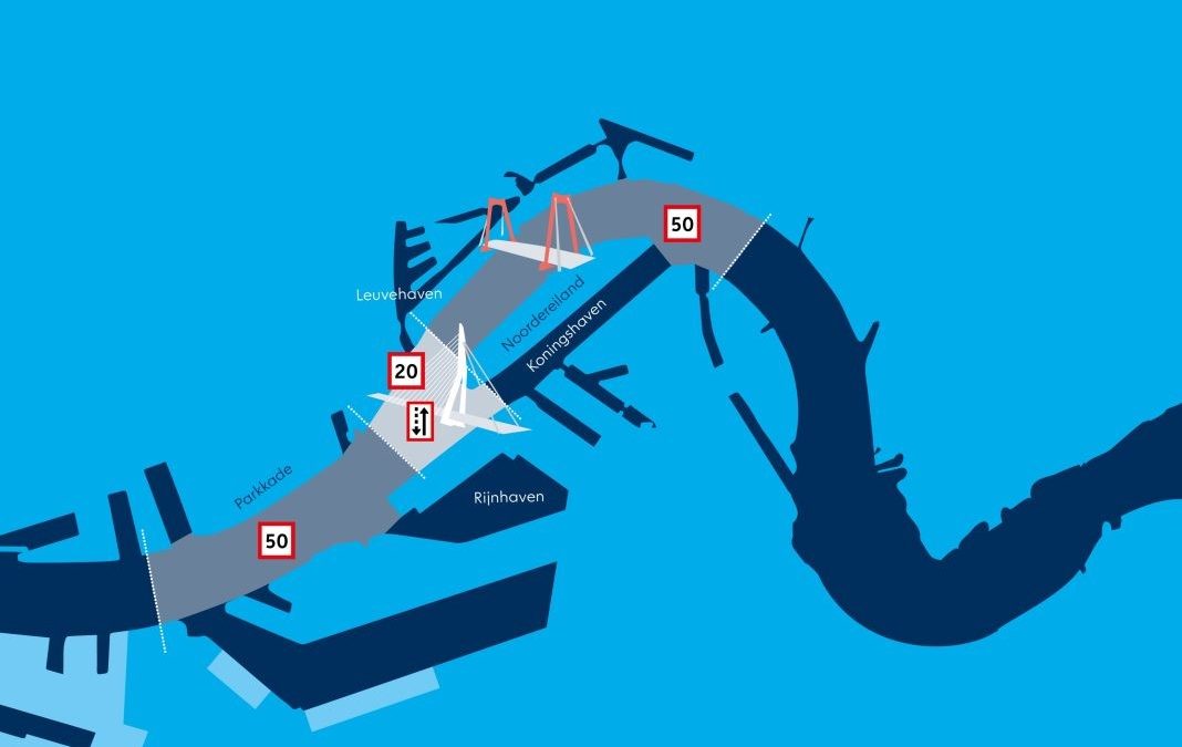 Per 1-4-’26 verlaagde maximale vaarsnelheid in Rotterdam